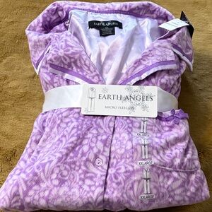 Earth Angels NWT micro fleece purple two piece pajama set size XXL